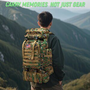 Camping Hiking Outdoor Tactical  Bag Pack 24 x 18 in Green Camo